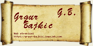 Grgur Bajkić vizit kartica